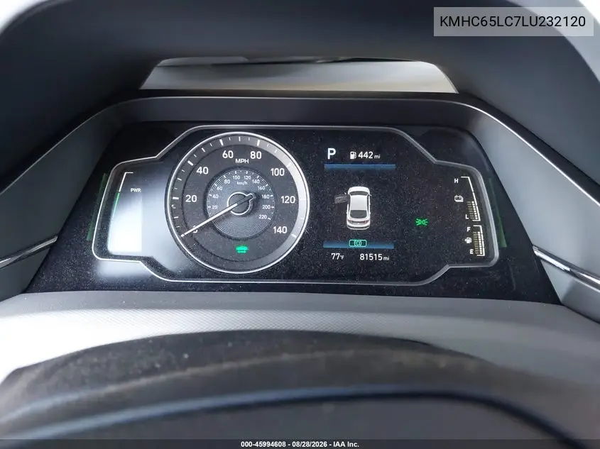 2020 HYUNDAI IONIQ VIN KMHC65LC7LU232120 — фото 7