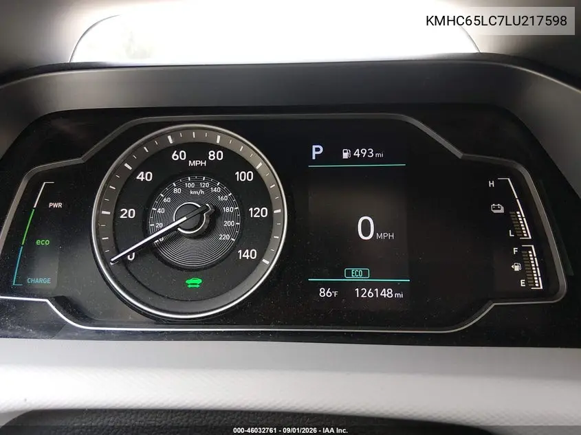 2020 HYUNDAI IONIQ VIN KMHC65LC7LU217598 — фото 7
