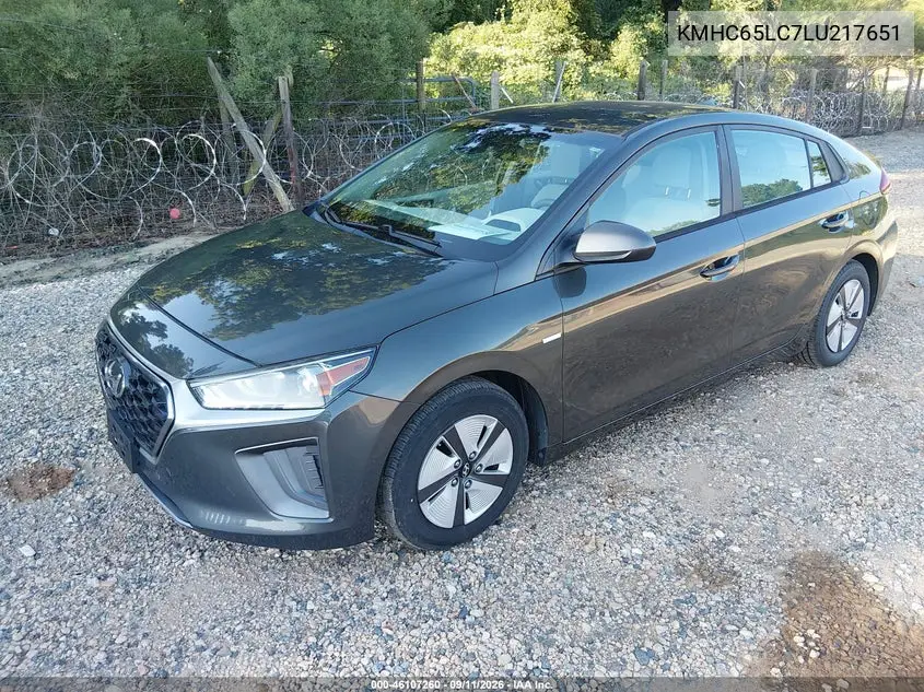 2020 HYUNDAI IONIQ VIN KMHC65LC7LU217651 — фото 2