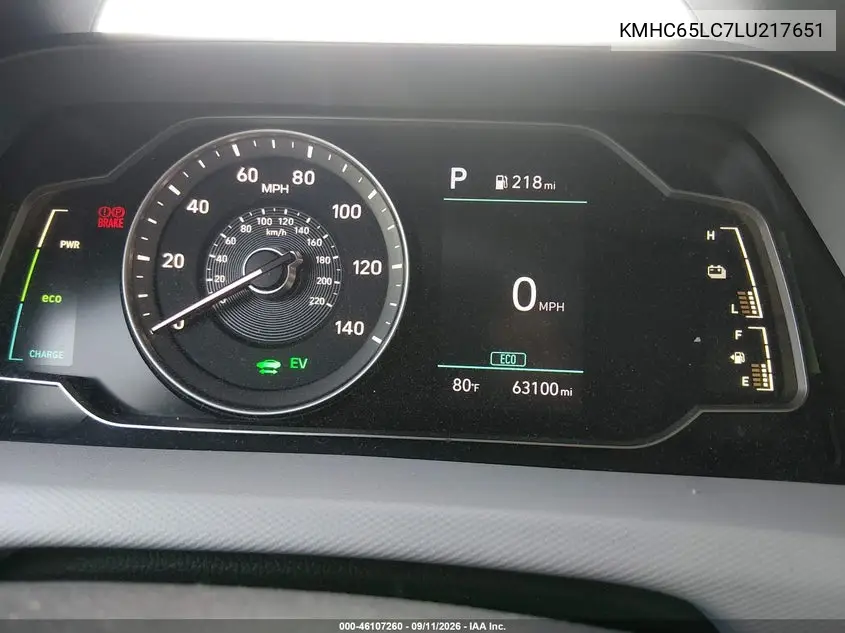 2020 HYUNDAI IONIQ VIN KMHC65LC7LU217651 — фото 7