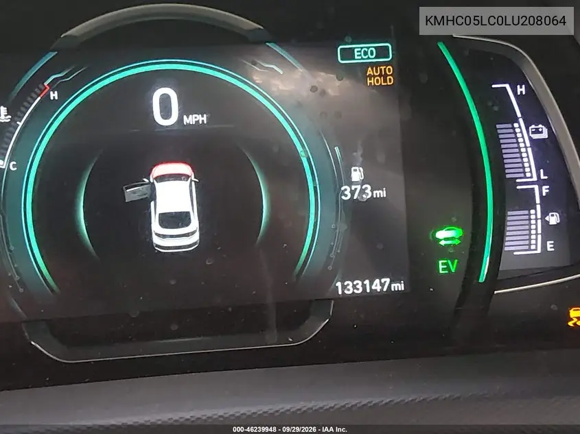 2020 HYUNDAI IONIQ VIN KMHC05LC0LU208064 — фото 3