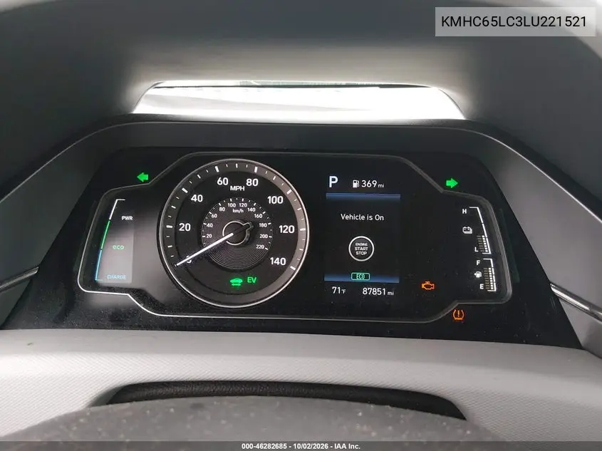 2020 HYUNDAI IONIQ VIN KMHC65LC3LU221521 — фото 7