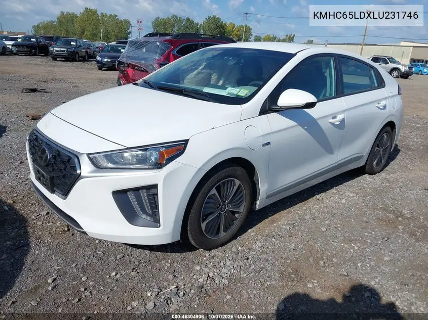 2020 HYUNDAI IONIQ VIN KMHC65LDXLU231746 — фото 2