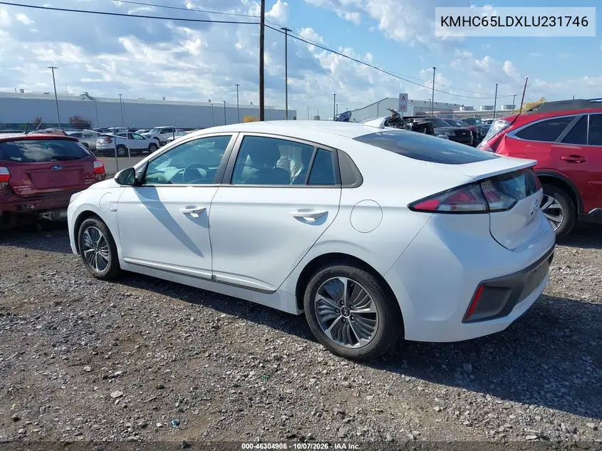 2020 HYUNDAI IONIQ VIN KMHC65LDXLU231746 — фото 3