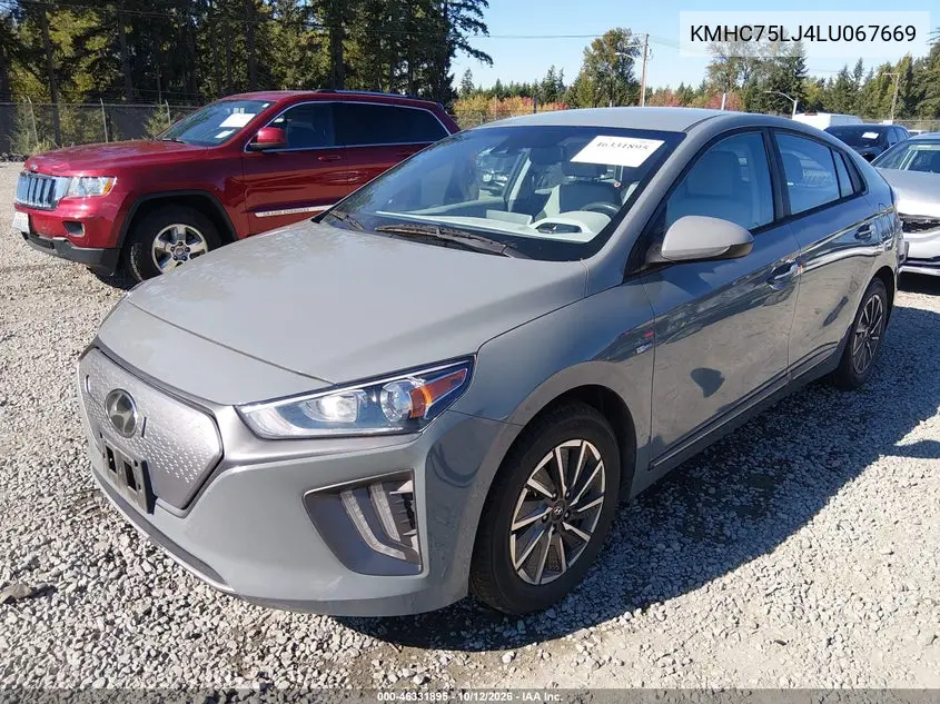 2020 HYUNDAI IONIQ VIN KMHC75LJ4LU067669 — фото 2