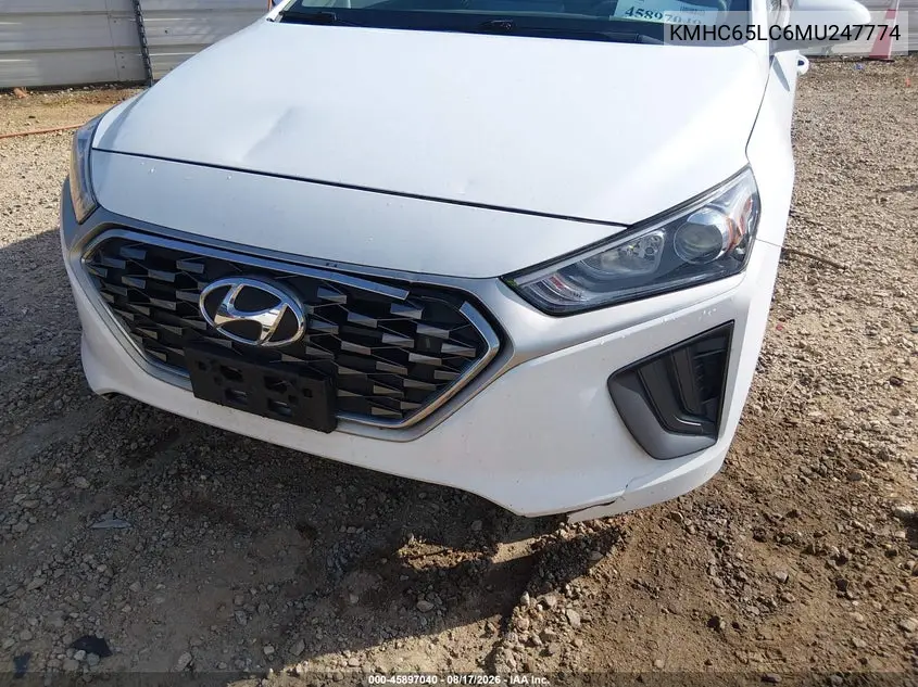 2021 HYUNDAI IONIQ VIN KMHC65LC6MU247774 — фото 6