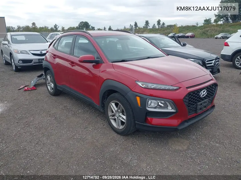 HYUNDAI KONA 2018, VIN KM8K12AAXJU117079
