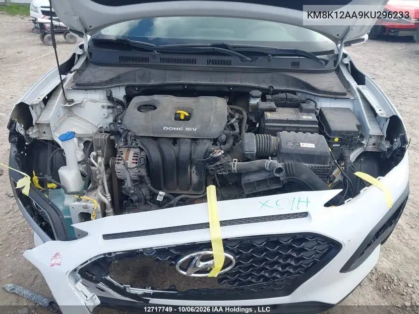 2019 HYUNDAI KONA VIN KM8K12AA9KU296233 — фото 10