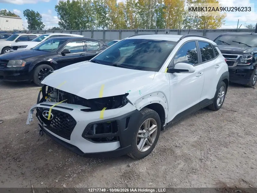 2019 HYUNDAI KONA VIN KM8K12AA9KU296233 — фото 2