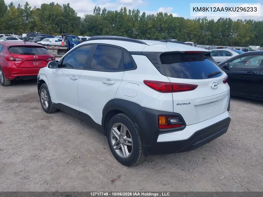 2019 HYUNDAI KONA VIN KM8K12AA9KU296233 — фото 3