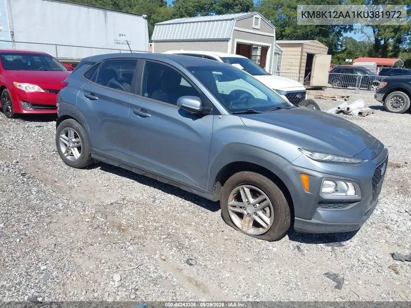 HYUNDAI KONA 2019, VIN KM8K12AA1KU381972
