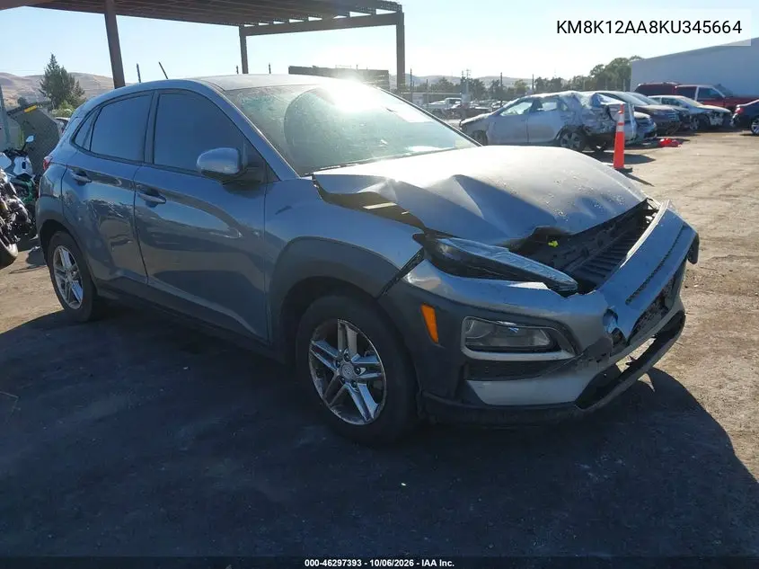 HYUNDAI KONA 2019, VIN KM8K12AA8KU345664