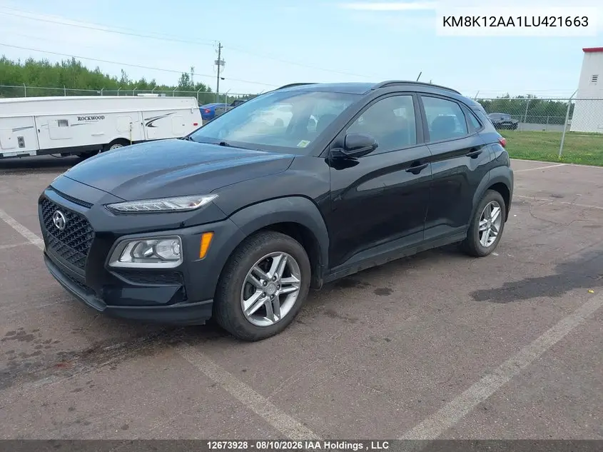 2020 HYUNDAI KONA VIN KM8K12AA1LU421663 — фото 2
