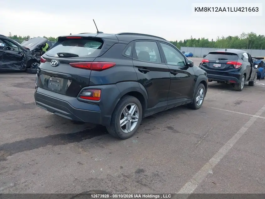 2020 HYUNDAI KONA VIN KM8K12AA1LU421663 — фото 4