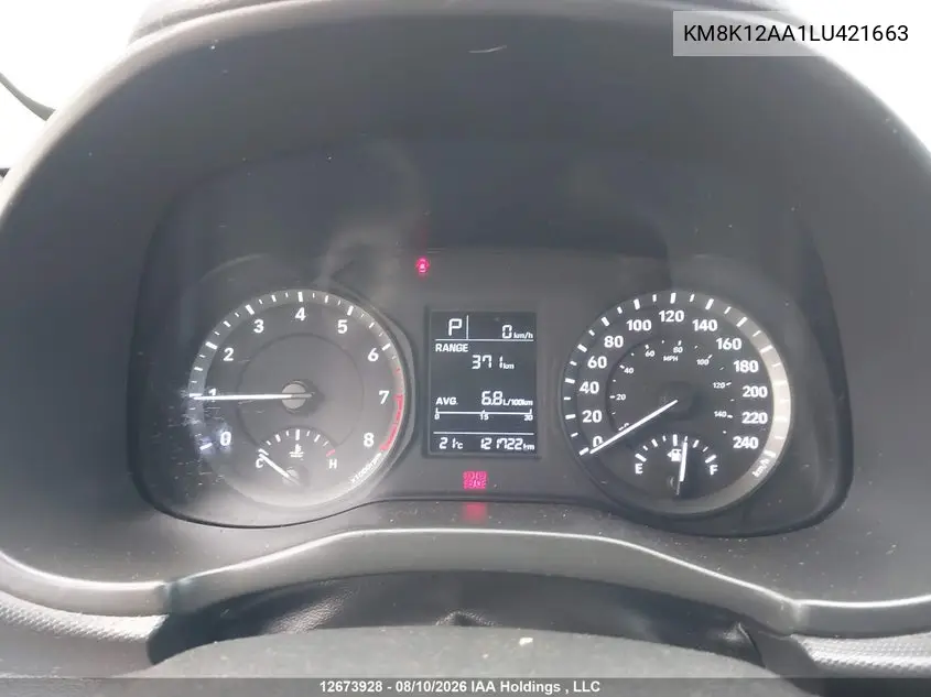 2020 HYUNDAI KONA VIN KM8K12AA1LU421663 — фото 7