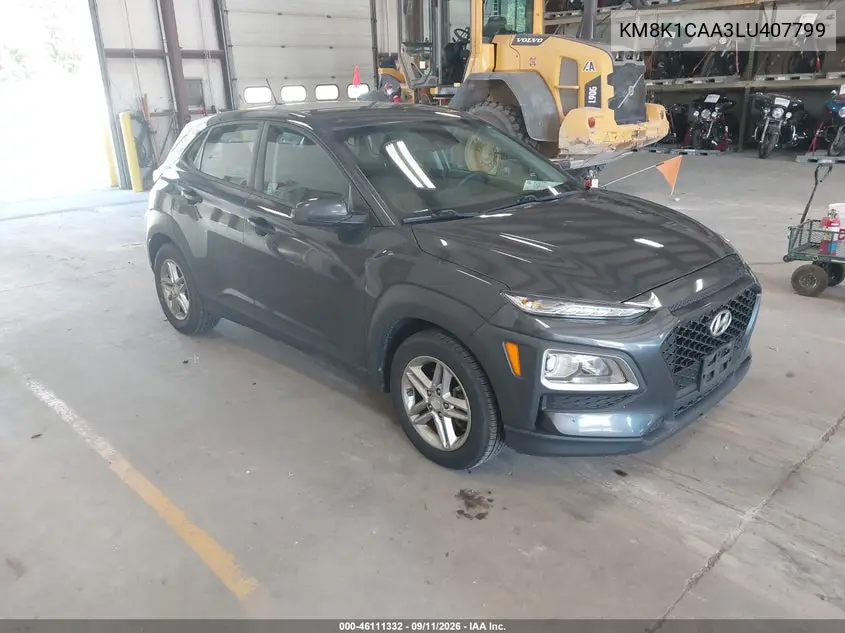 HYUNDAI KONA 2020, VIN KM8K1CAA3LU407799