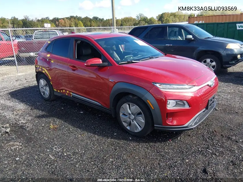 HYUNDAI KONA 2020, VIN KM8K33AG5LU093569