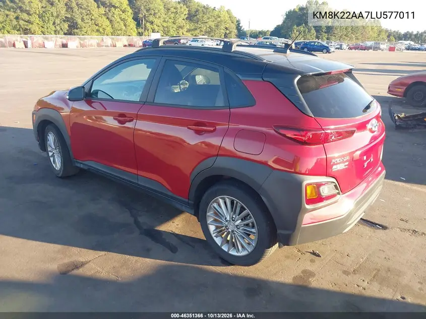 2020 HYUNDAI KONA VIN KM8K22AA7LU577011 — фото 3