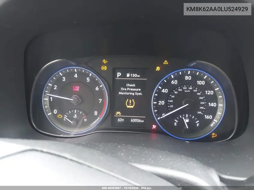 2020 HYUNDAI KONA VIN KM8K62AA0LU524929 — фото 7