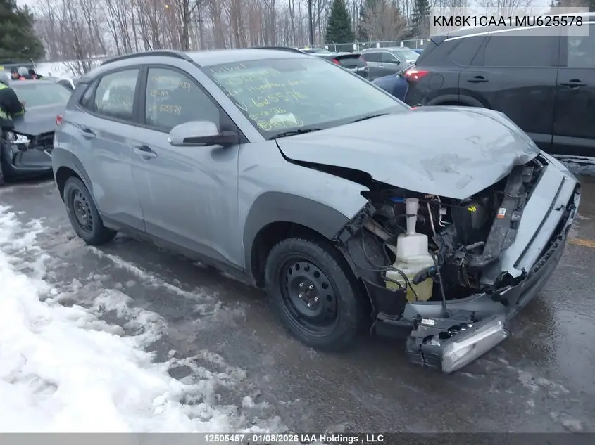 HYUNDAI KONA 2021, VIN KM8K1CAA1MU625578