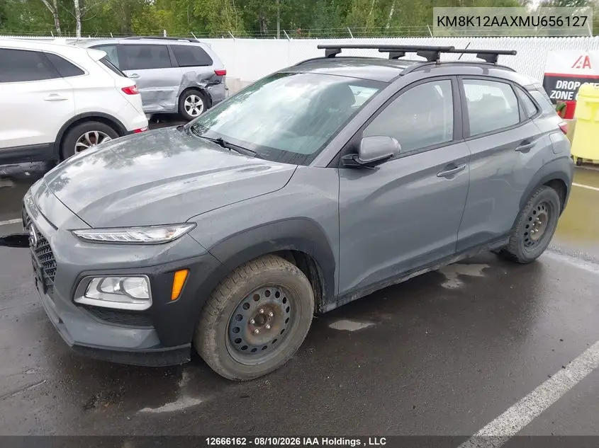 2021 HYUNDAI KONA VIN KM8K12AAXMU656127 — фото 2