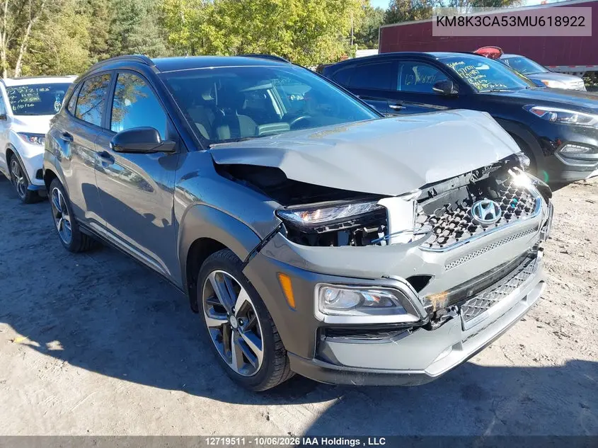 HYUNDAI KONA 2021, VIN KM8K3CA53MU618922