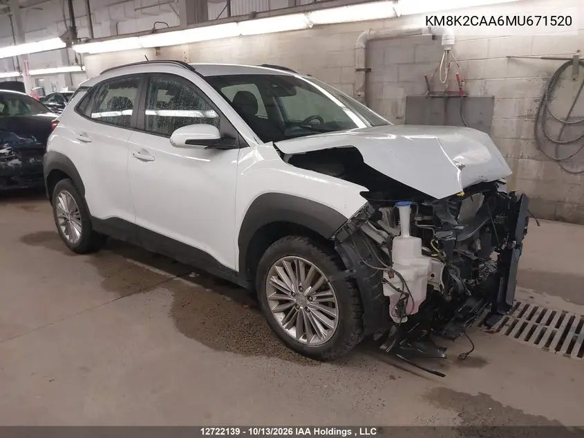 HYUNDAI KONA 2021, VIN KM8K2CAA6MU671520