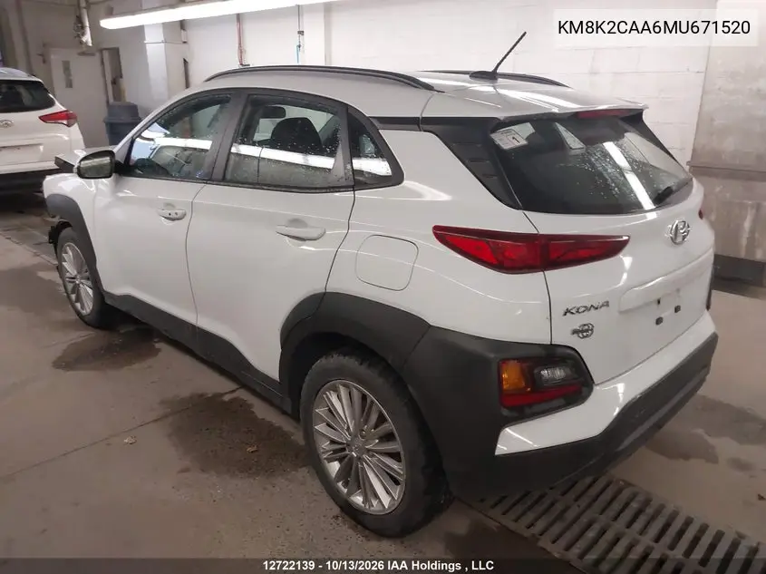 2021 HYUNDAI KONA VIN KM8K2CAA6MU671520 — фото 3