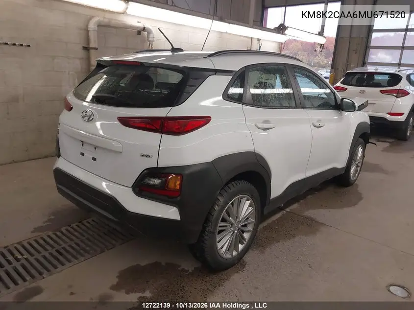 2021 HYUNDAI KONA VIN KM8K2CAA6MU671520 — фото 4