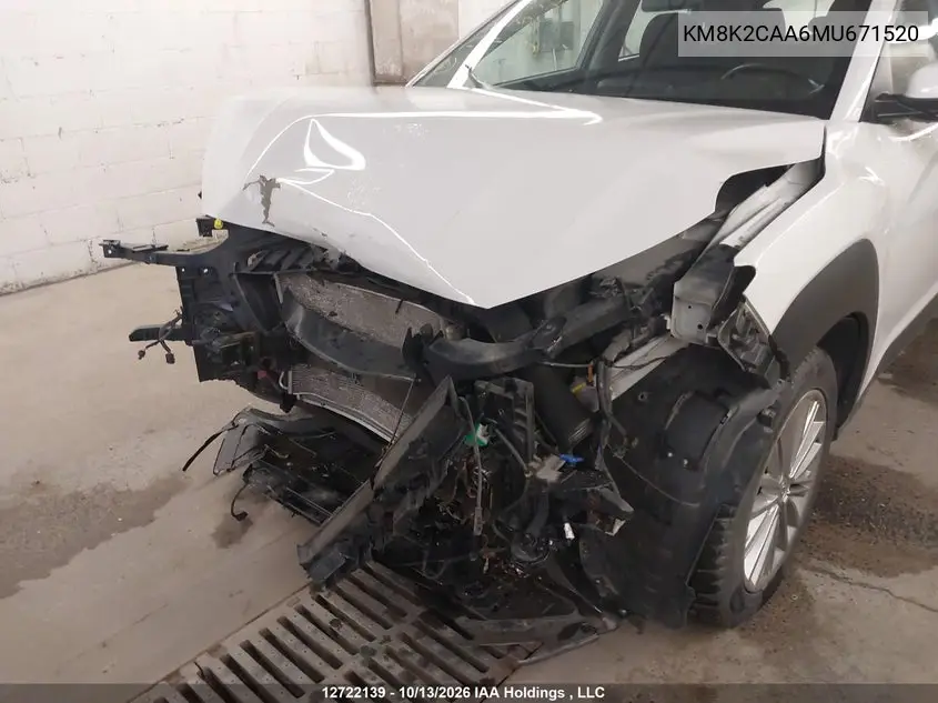 2021 HYUNDAI KONA VIN KM8K2CAA6MU671520 — фото 6
