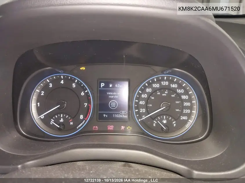 2021 HYUNDAI KONA VIN KM8K2CAA6MU671520 — фото 7