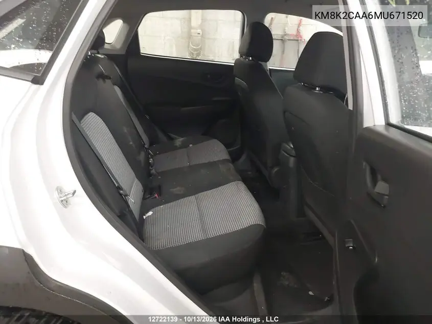 2021 HYUNDAI KONA VIN KM8K2CAA6MU671520 — фото 8