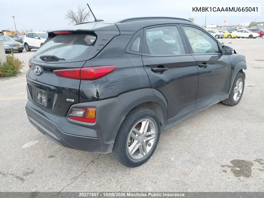 2021 HYUNDAI KONA VIN KM8K1CAA4MU665041 — фото 4