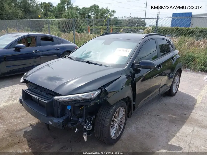 2021 HYUNDAI KONA VIN KM8K22AA9MU732014 — фото 2