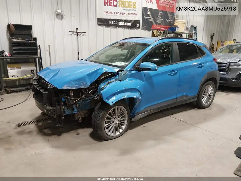 2021 HYUNDAI KONA VIN KM8K2CAA8MU626918 — фото 2