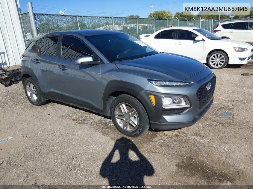 HYUNDAI KONA 2021, VIN KM8K12AA3MU657846