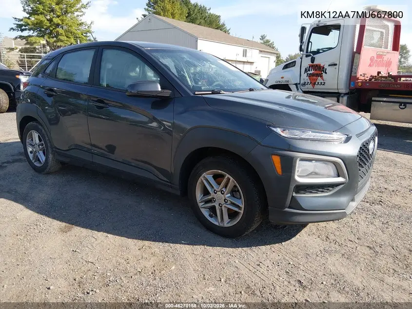 HYUNDAI KONA 2021, VIN KM8K12AA7MU667800