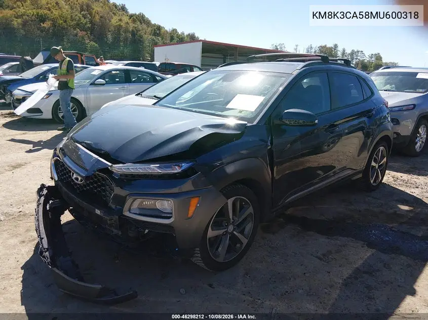 2021 HYUNDAI KONA VIN KM8K3CA58MU600318 — фото 2