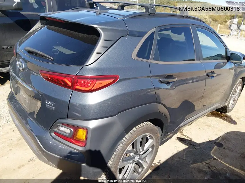 2021 HYUNDAI KONA VIN KM8K3CA58MU600318 — фото 4
