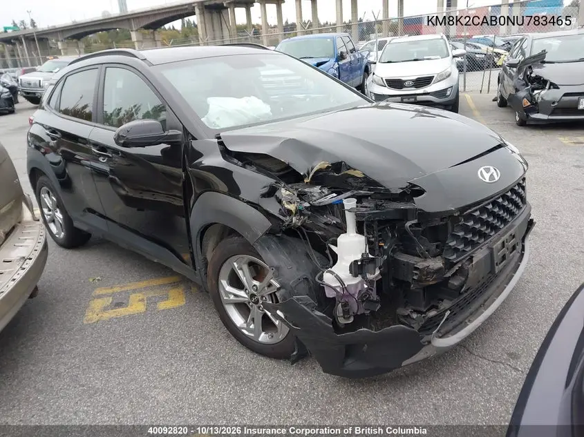 HYUNDAI KONA 2022, VIN KM8K2CAB0NU783465
