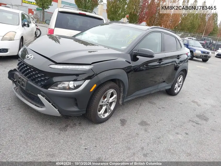 2022 HYUNDAI KONA VIN KM8K2CAB0NU783465 — фото 2