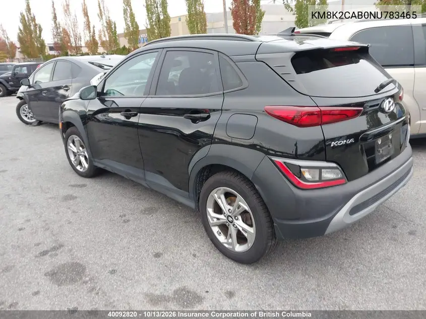 2022 HYUNDAI KONA VIN KM8K2CAB0NU783465 — фото 3