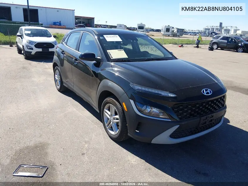 HYUNDAI KONA 2022, VIN KM8K22AB8NU804105