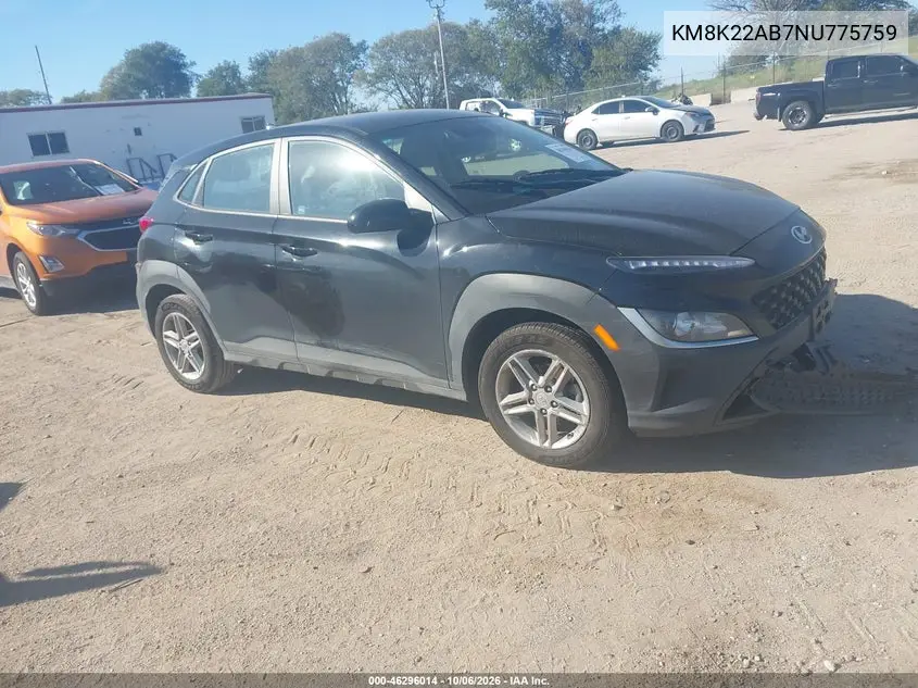 HYUNDAI KONA 2022, VIN KM8K22AB7NU775759
