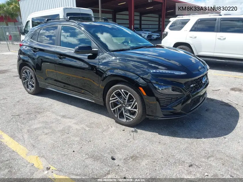 HYUNDAI KONA 2022, VIN KM8K33A31NU830220