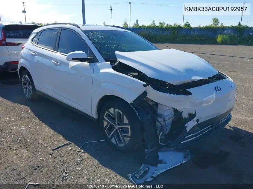 HYUNDAI KONA 2023, VIN KM8K33AG8PU192957