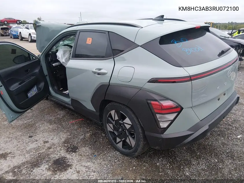 2024 HYUNDAI KONA VIN KM8HC3AB3RU072100 — фото 3