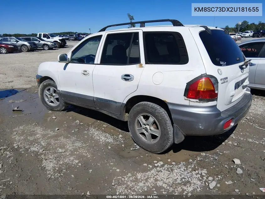 2002 HYUNDAI SANTA FE VIN KM8SC73DX2U181655 — фото 3