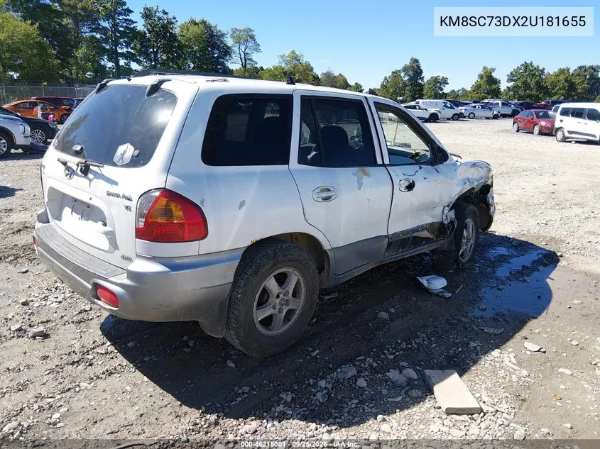 2002 HYUNDAI SANTA FE VIN KM8SC73DX2U181655 — фото 4
