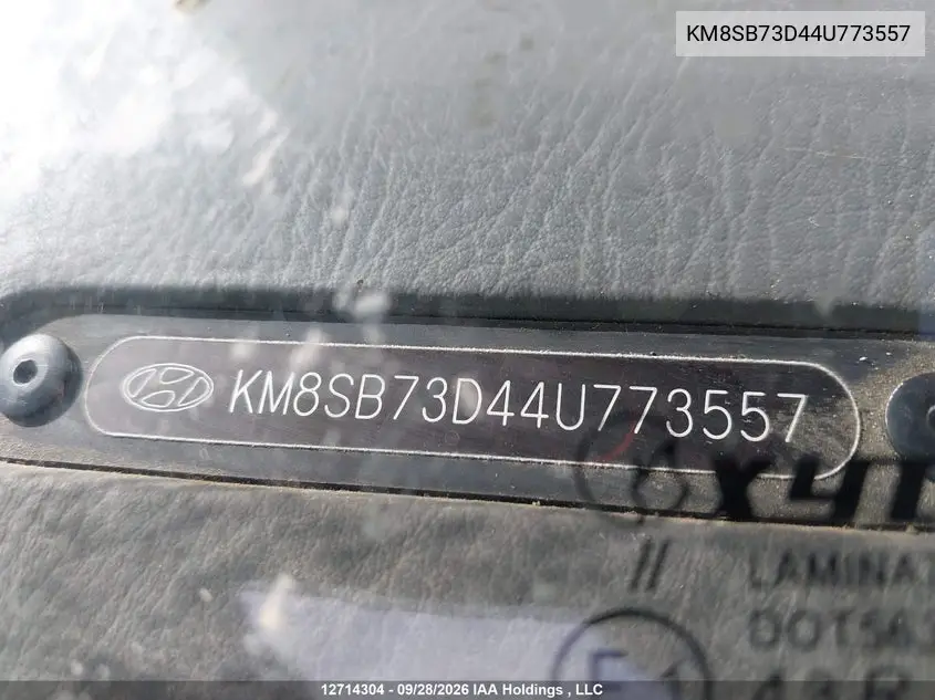 2004 HYUNDAI SANTA FE VIN KM8SB73D44U773557 — фото 19